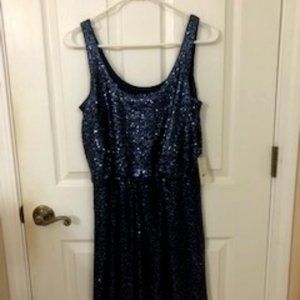 Blue Sequins Cocktail Party Dress, Never Worn, Size Small